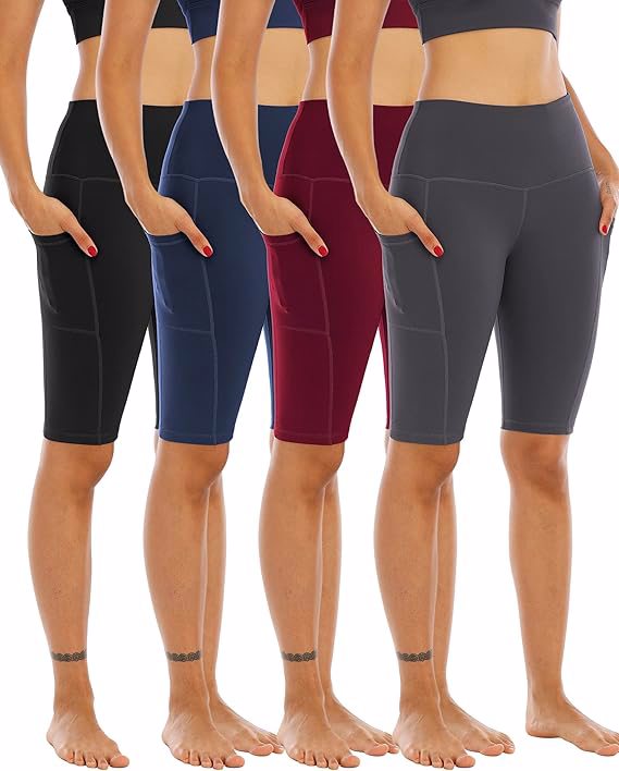 Thick High Waist Yoga Pants with Pockets, Tummy Control Workout Running Yoga Leggings for Women