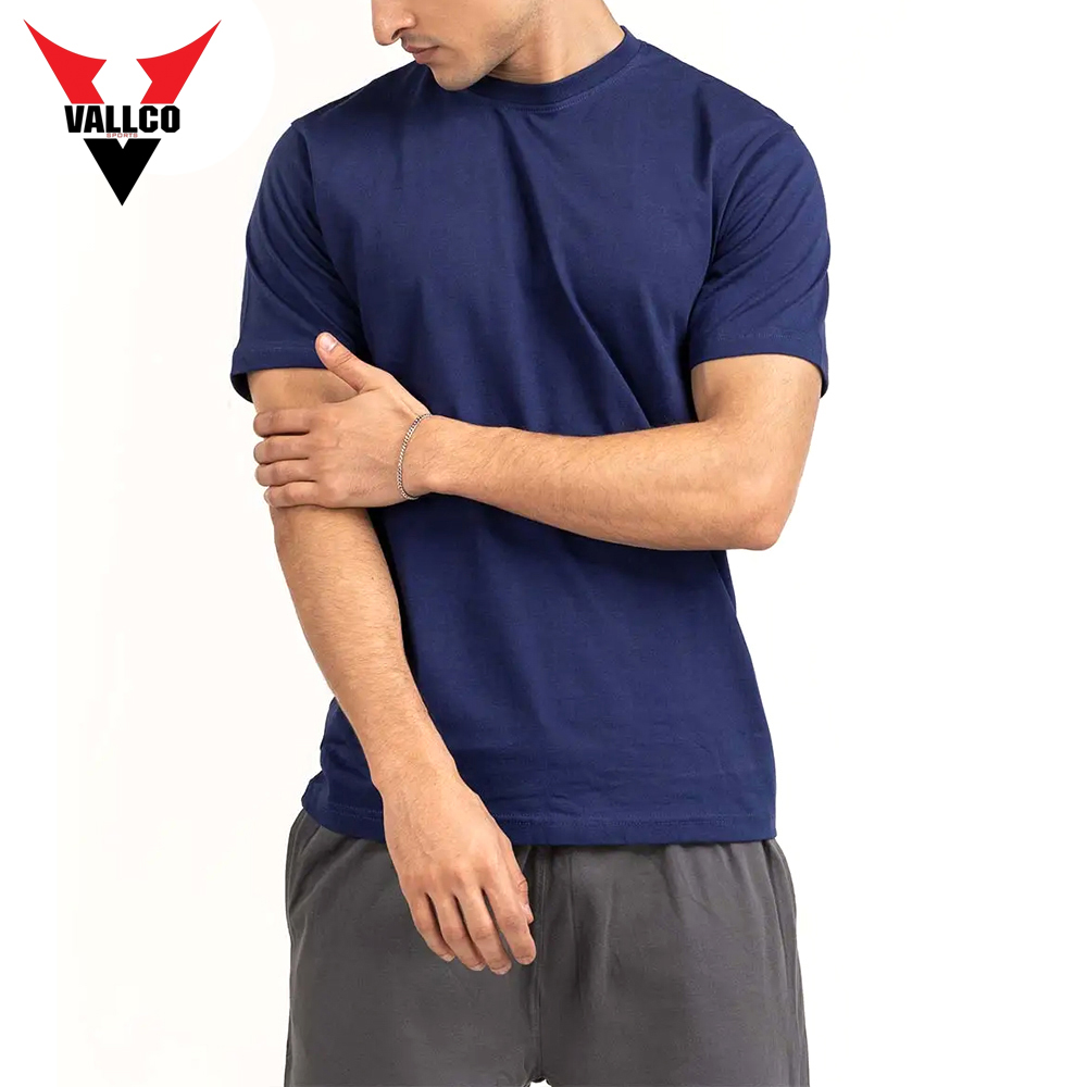 Half Sleeves Style High Quality Lightweight 100% Cotton Best Solid Blue Color Causal Wear T-Shirts - view 9