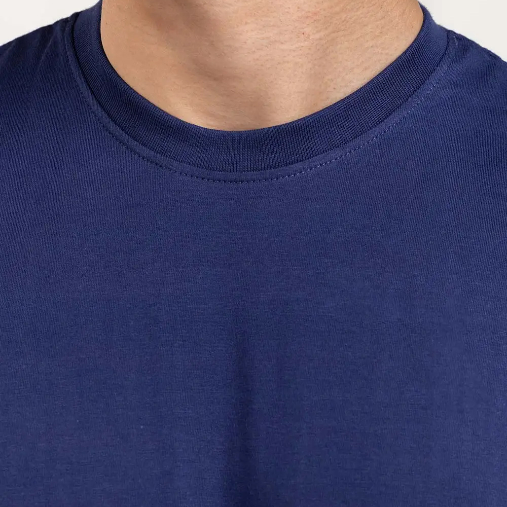 Half Sleeves Style High Quality Lightweight 100% Cotton Best Solid Blue Color Causal Wear T-Shirts - view 12