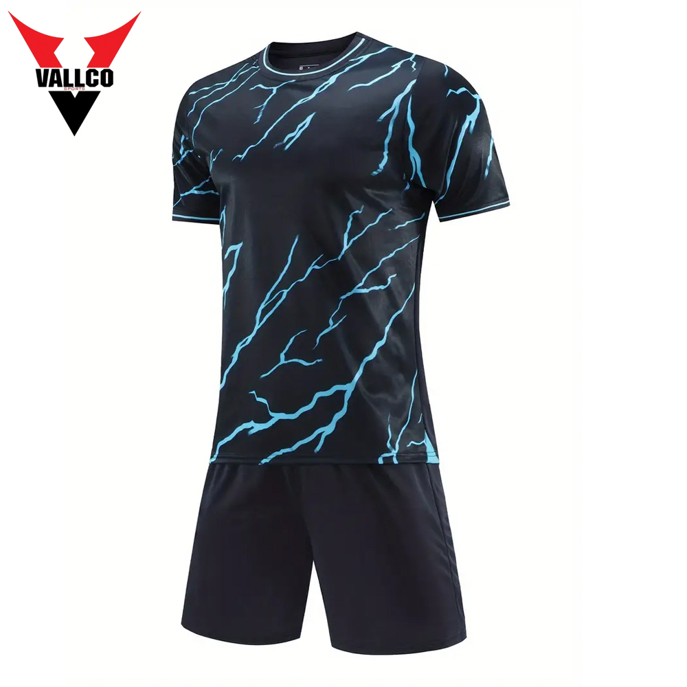Comfort Fit Premium Quality Black Blue Color O Neck Style Adult Game Training Wear Soccer Uniform - view 2