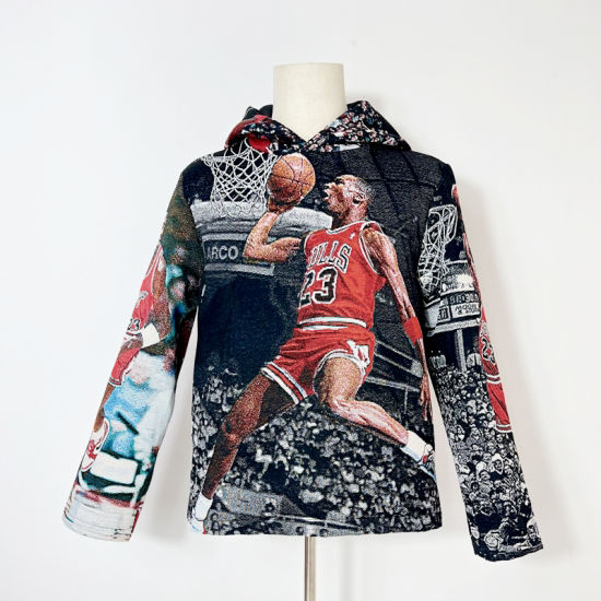  Perfection Supply Custom Tapestry Hoodie Woven Tapestry Hoodie with Double Hood - view 3