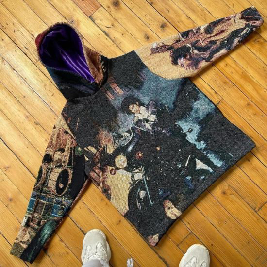 Clothing Manufacturers Custom Streetwear Thick Hoodies  Men′s Woven Tapestry Hoodie Sweater Hoodie - view 2
