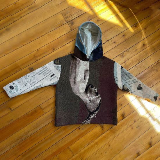 Clothing Manufacturers Custom Streetwear Thick Hoodies  Men′s Woven Tapestry Hoodie Sweater Hoodie - view 3