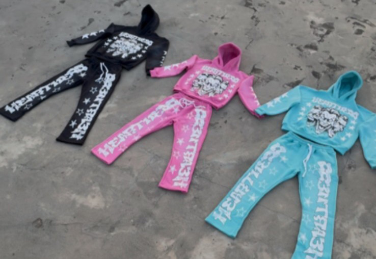 High Quality Sun Fade All Over Screen Printing  100% Cotton  Sweat suit