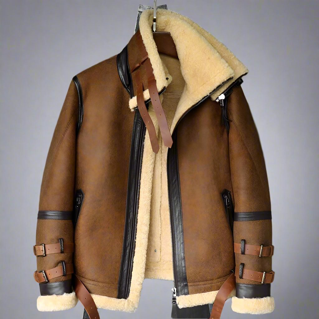  High Quality Men’s Genuine Sheepskin Leather Jacket - view 2