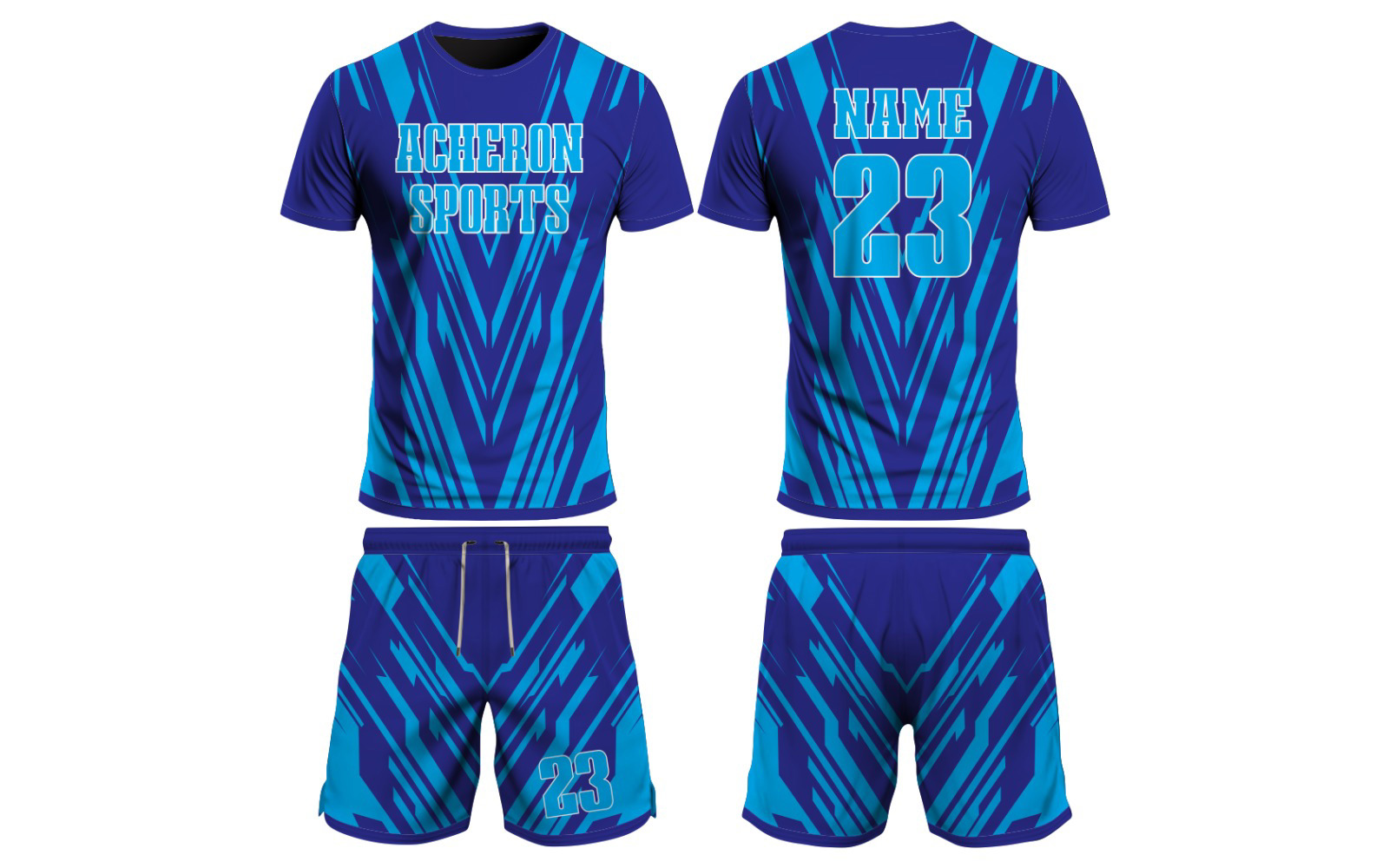  Team Club Soccer Uniforms Football Shirts Two Pcs Shorts Set Custom Sublimation Soccer Jersey Set  - view 3