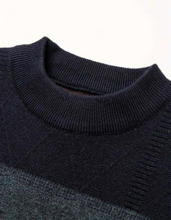 Men's knit sweater, Casual Round Neck Pullover - view 2