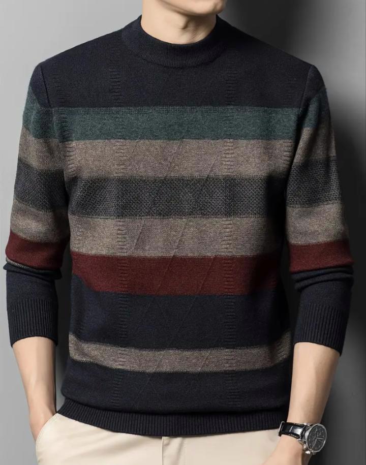Men's knit sweater, Casual Round Neck Pullover - view 3