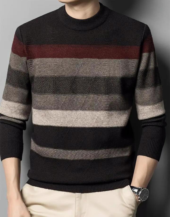 Men's knit sweater, Casual Round Neck Pullover - view 4