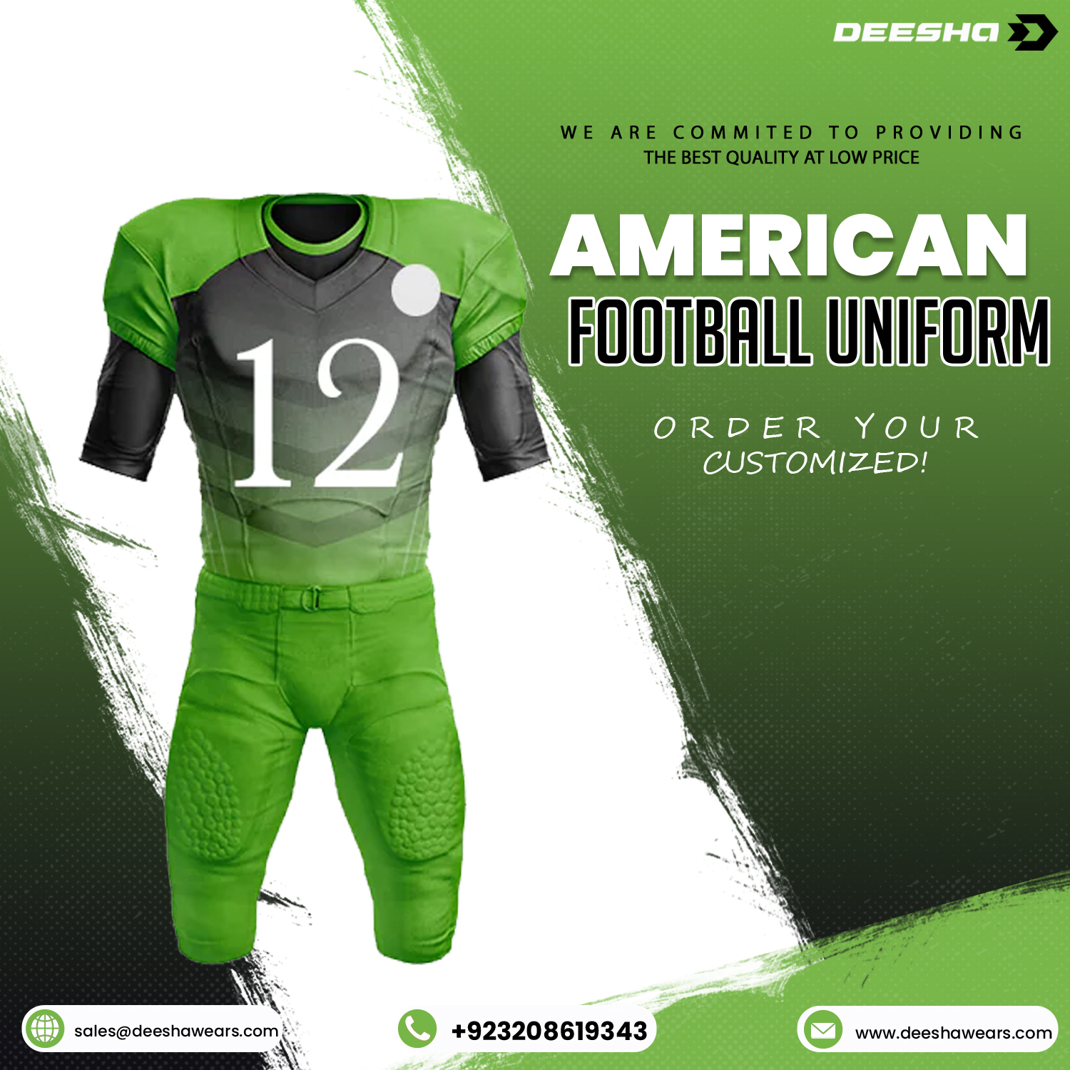 American Football Reversible Jerseys Green Spartans - view 11