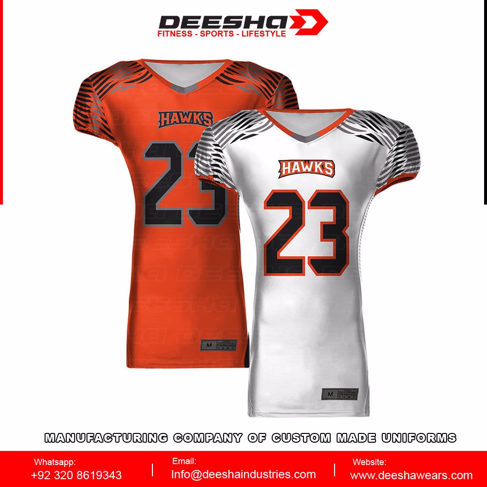 American Football Reversible Jerseys Orange & White Hawks