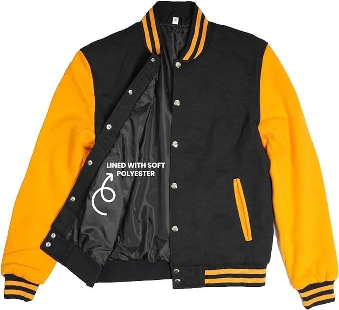 Mens Varsity College Jacket Baseball Bomber Jacket Vintage Sweatshirt Casual Unisex Streetwear Coats - view 3