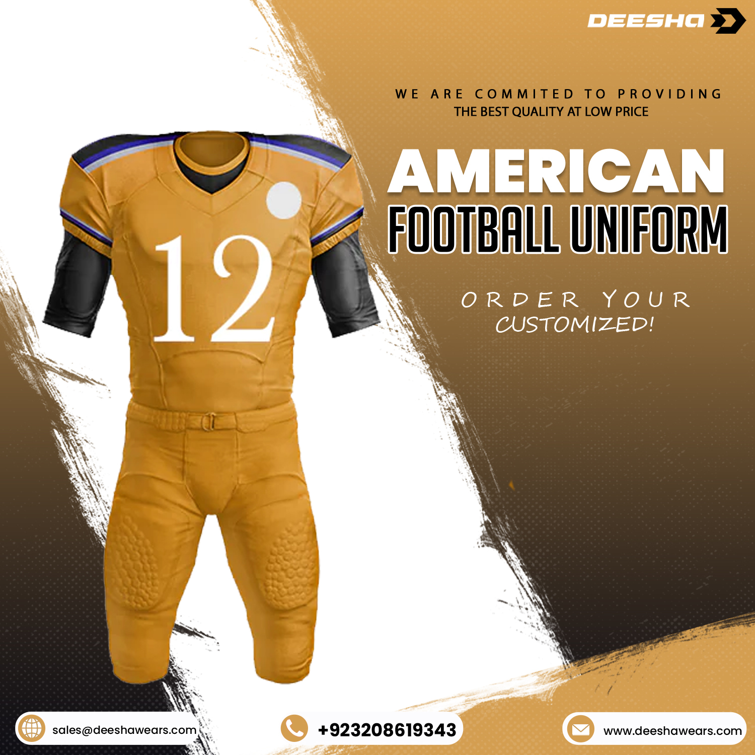 American Football Reversible Jerseys Orange & White Hawks - view 5