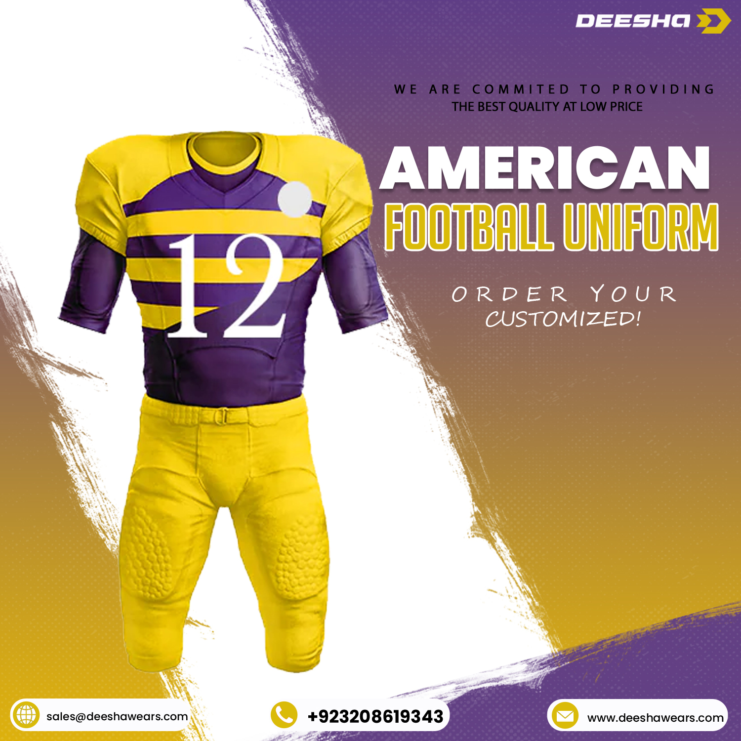 American Football Reversible Jerseys Orange & White Hawks - view 6