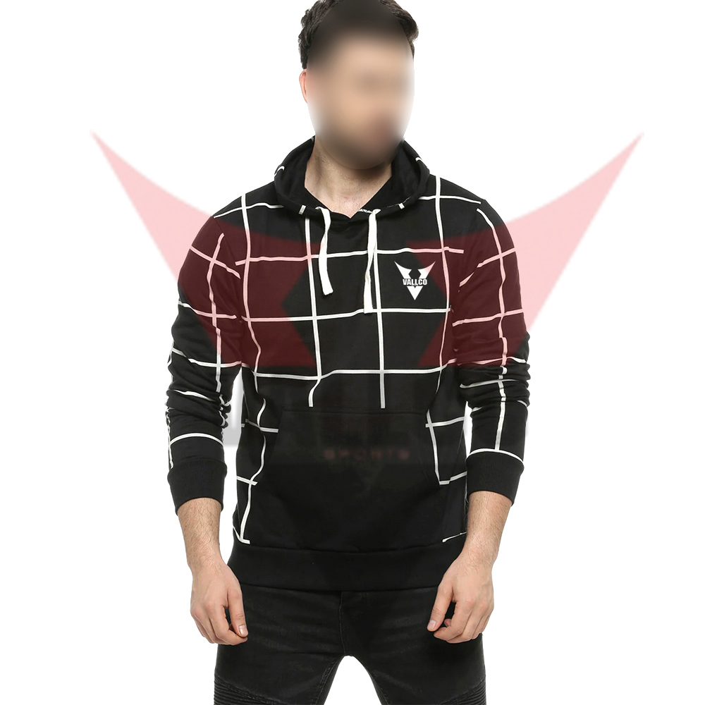 High Quality Black And White Lining Blank Street Wear Breathable OEM Service Men Hoodies