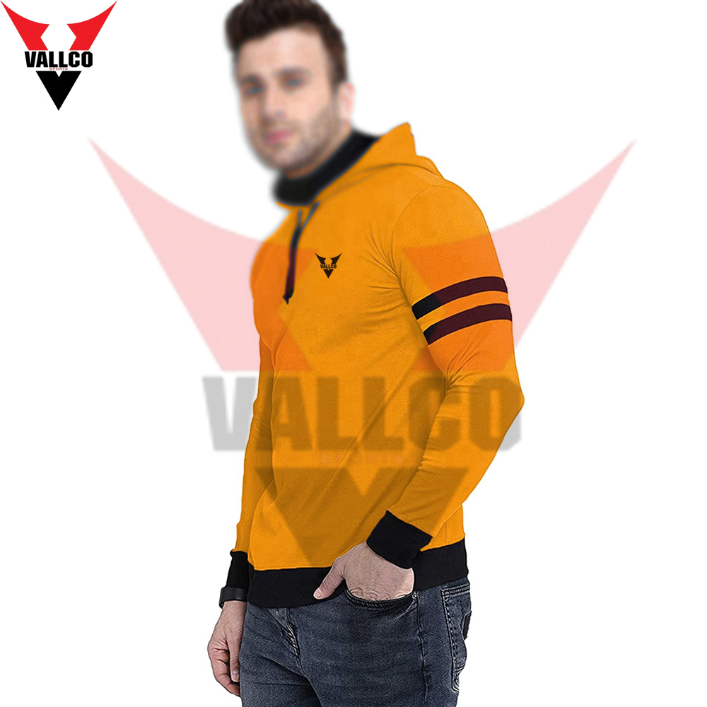 Yellow Black Contrast Color New Arrival Fully Customized Made Men Outer Wear Hoodies - view 11