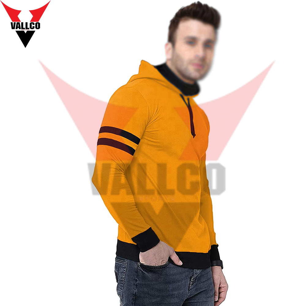Yellow Black Contrast Color New Arrival Fully Customized Made Men Outer Wear Hoodies - view 16
