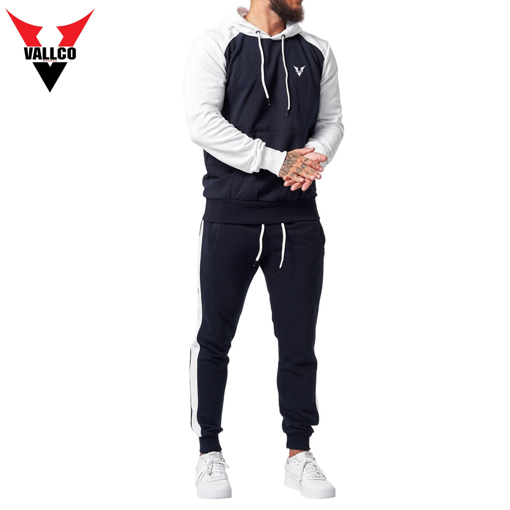 Best Selling Jogging Wear Pullover Style Blue And White Contrast Color Men Outer Wear Tracksuits - view 2