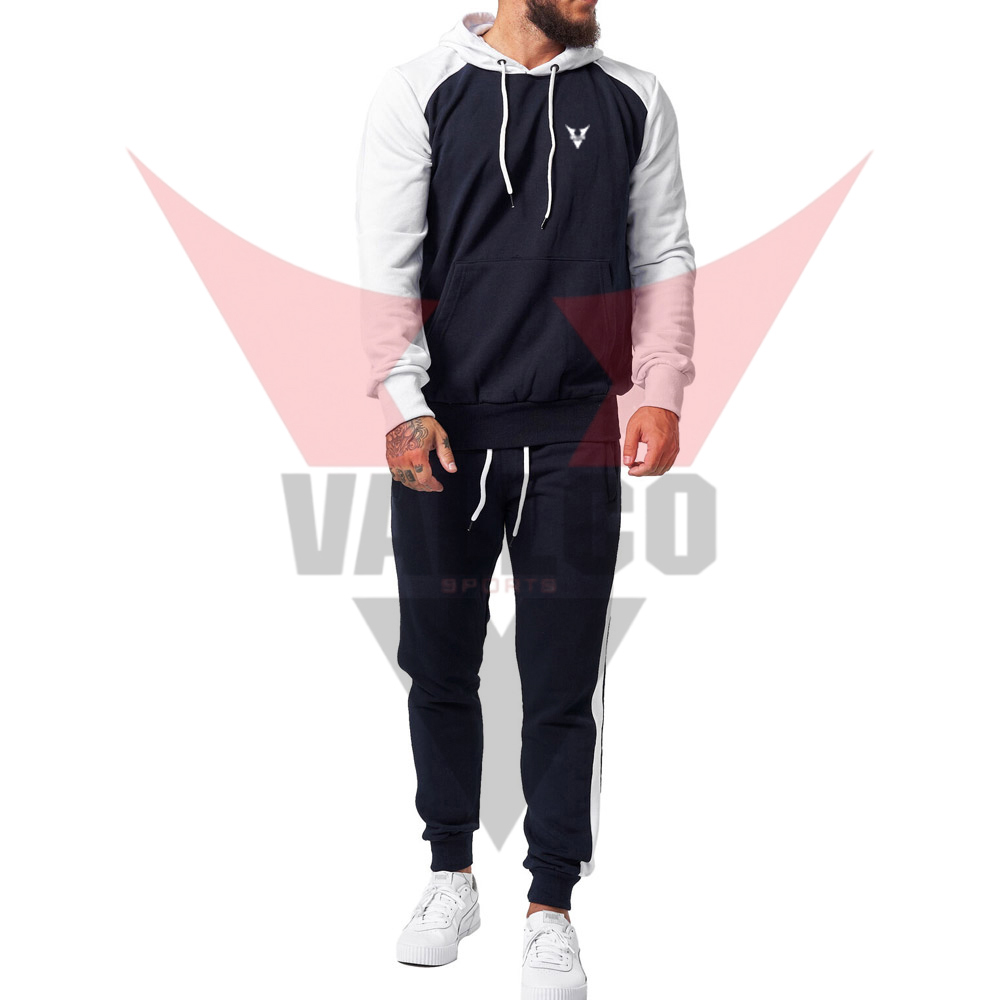 Best Selling Jogging Wear Pullover Style Blue And White Contrast Color Men Outer Wear Tracksuits - view 13