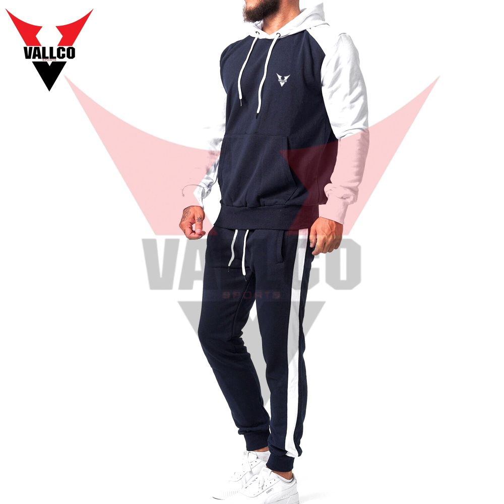 Best Selling Jogging Wear Pullover Style Blue And White Contrast Color Men Outer Wear Tracksuits - view 17