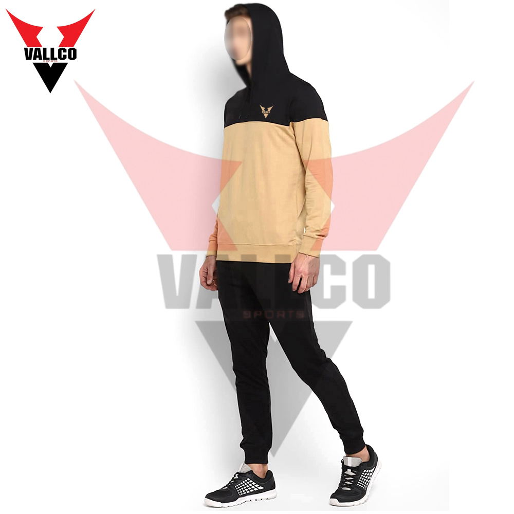Black Golden Contrast Color Highest Quality Men Outer Wear Pullover Style Tracksuits - view 4