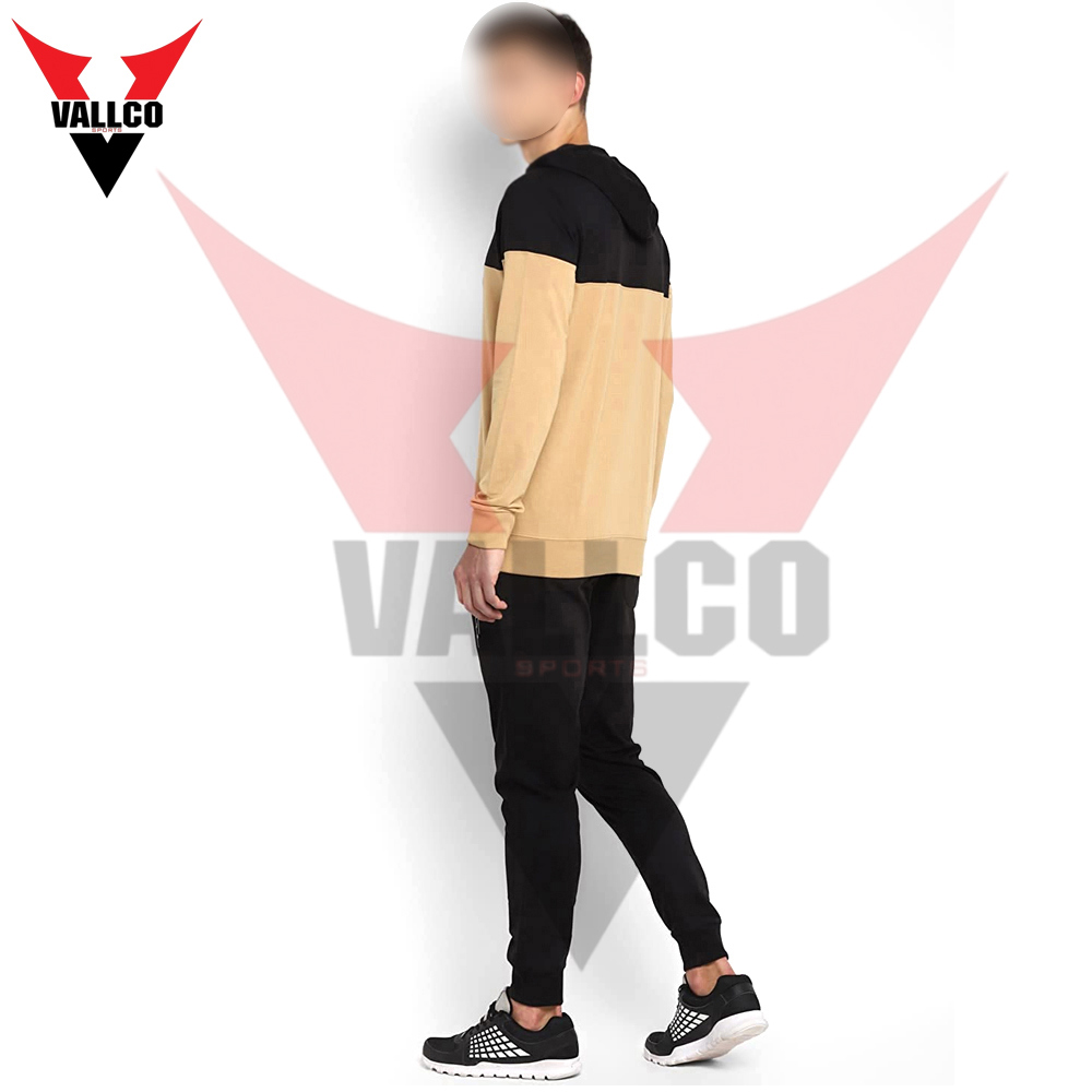 Black Golden Contrast Color Highest Quality Men Outer Wear Pullover Style Tracksuits - view 5