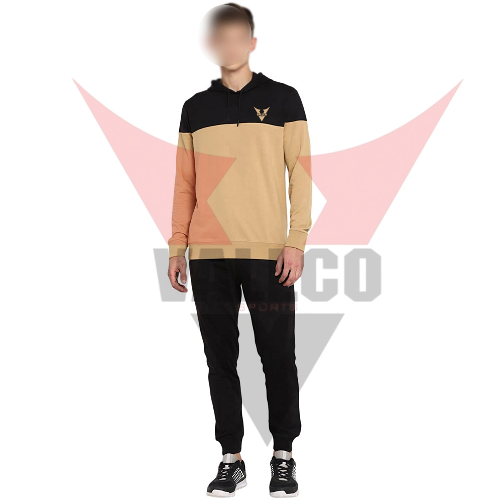 Black Golden Contrast Color Highest Quality Men Outer Wear Pullover Style Tracksuits - view 8