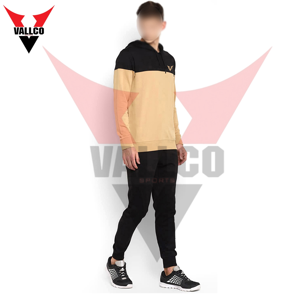 Black Golden Contrast Color Highest Quality Men Outer Wear Pullover Style Tracksuits - view 10