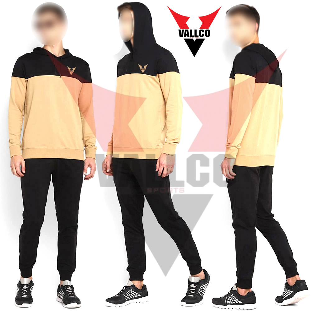 Black Golden Contrast Color Highest Quality Men Outer Wear Pullover Style Tracksuits - view 12
