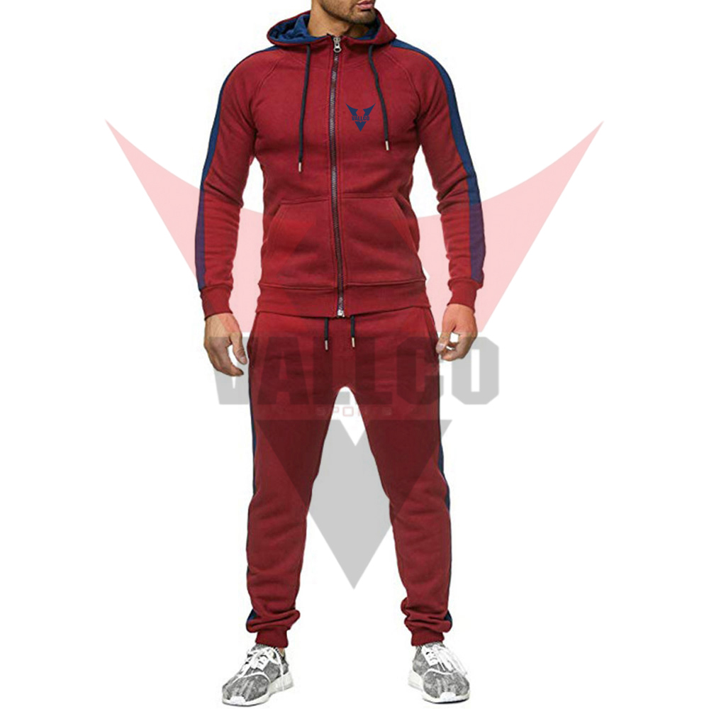 Custom Training Jogging Comfortable Zipper Hoodies Suits Two Piece Set Tracksuits For Men - view 13