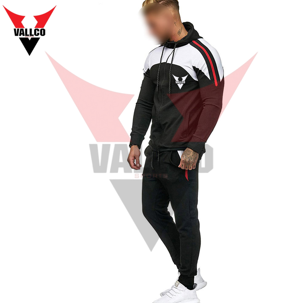 2 Pcs Set Full Zipper Style In One Solid Color Good Quality Slim Fit Outer Wear Men Tracksuits - view 2