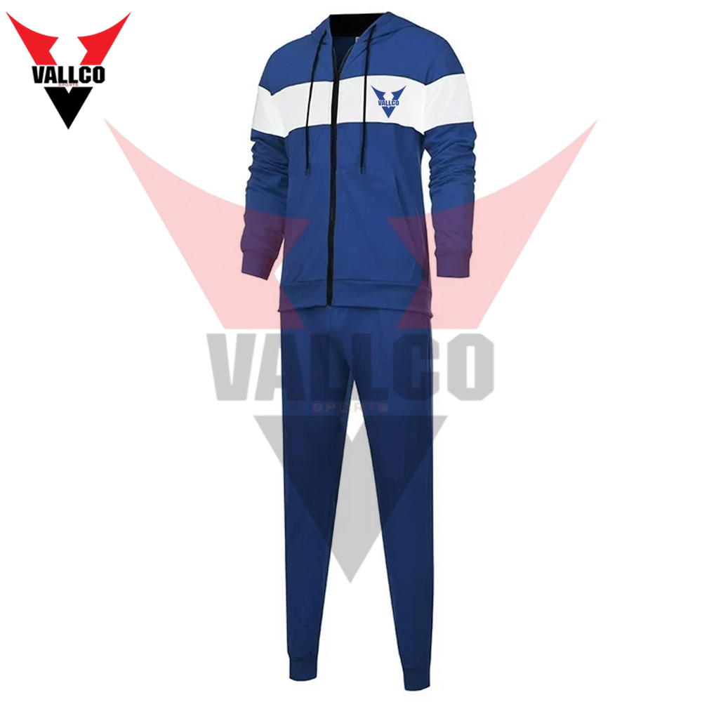 Wholesale Rate OEM Service Best Supplier Make Own Adult Wear Tracksuits White Blue Color - view 4