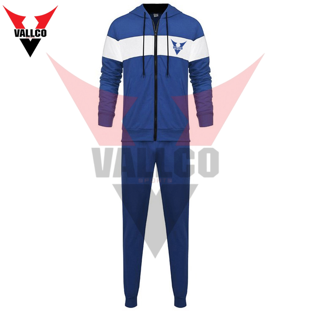 Wholesale Rate OEM Service Best Supplier Make Own Adult Wear Tracksuits White Blue Color - view 9