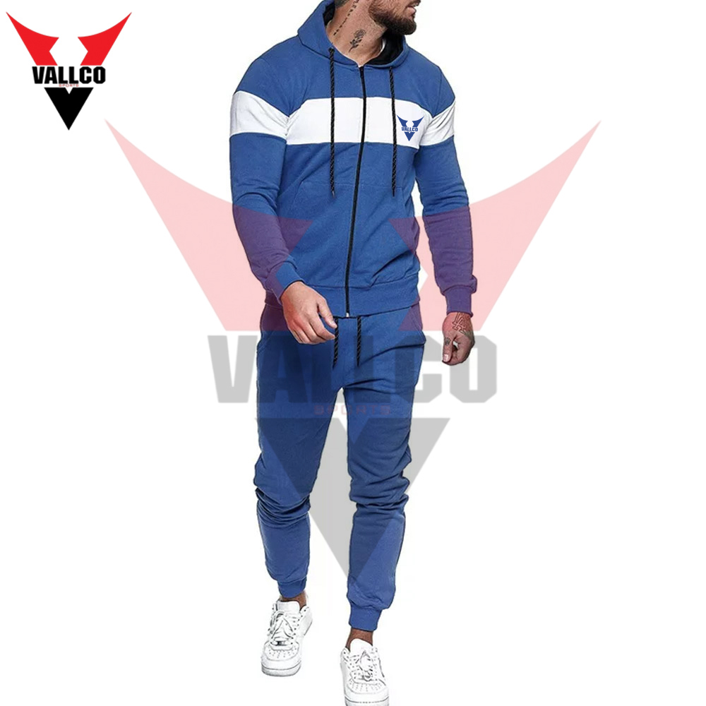 Wholesale Rate OEM Service Best Supplier Make Own Adult Wear Tracksuits White Blue Color - view 25