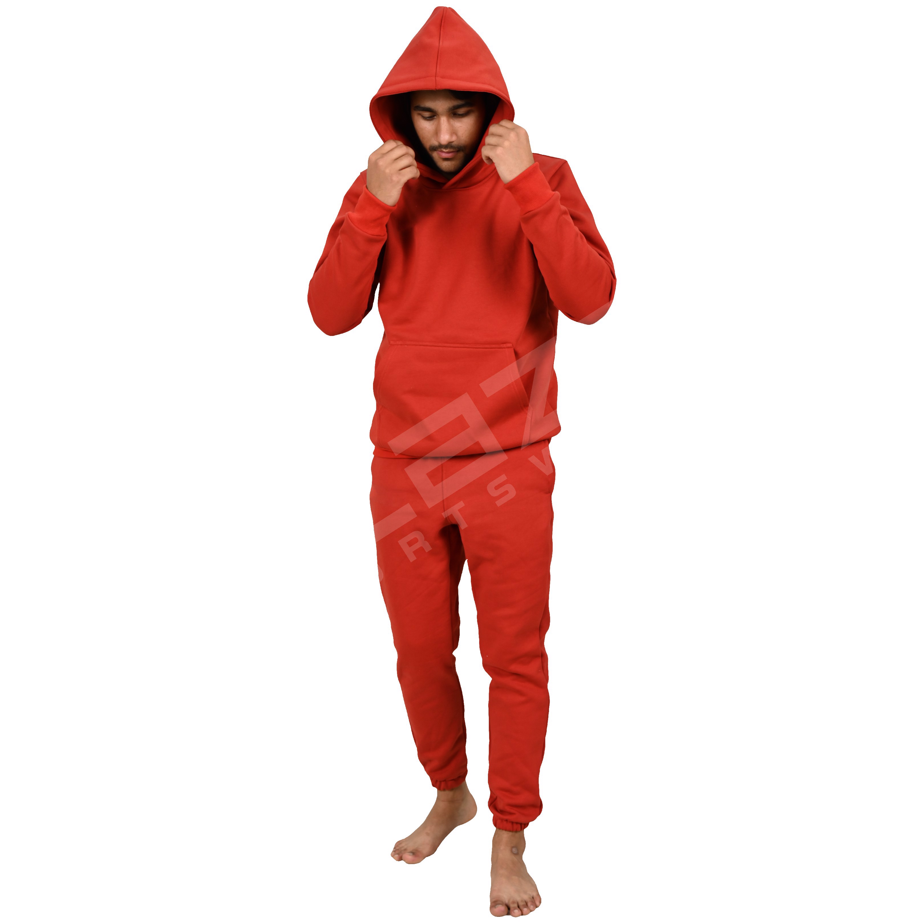 New Men Tracksuits Hooded Solid Color tracksuit and Autumn Winter Pullover Joggers Trousers - view 2