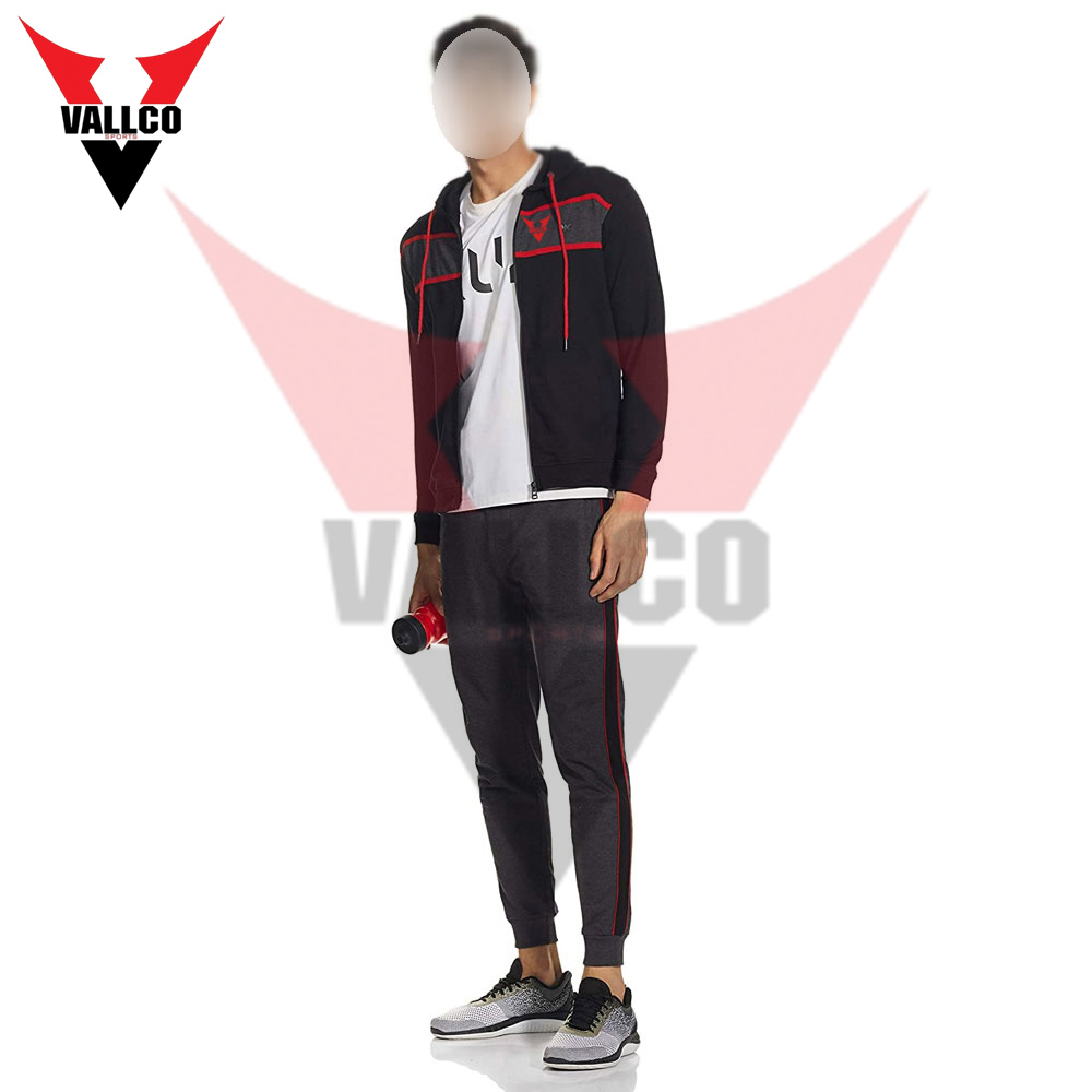 Full Zipper Highest Quality Black Red Color Good Selling Make Your Own Men Wear Tracksuits - view 10