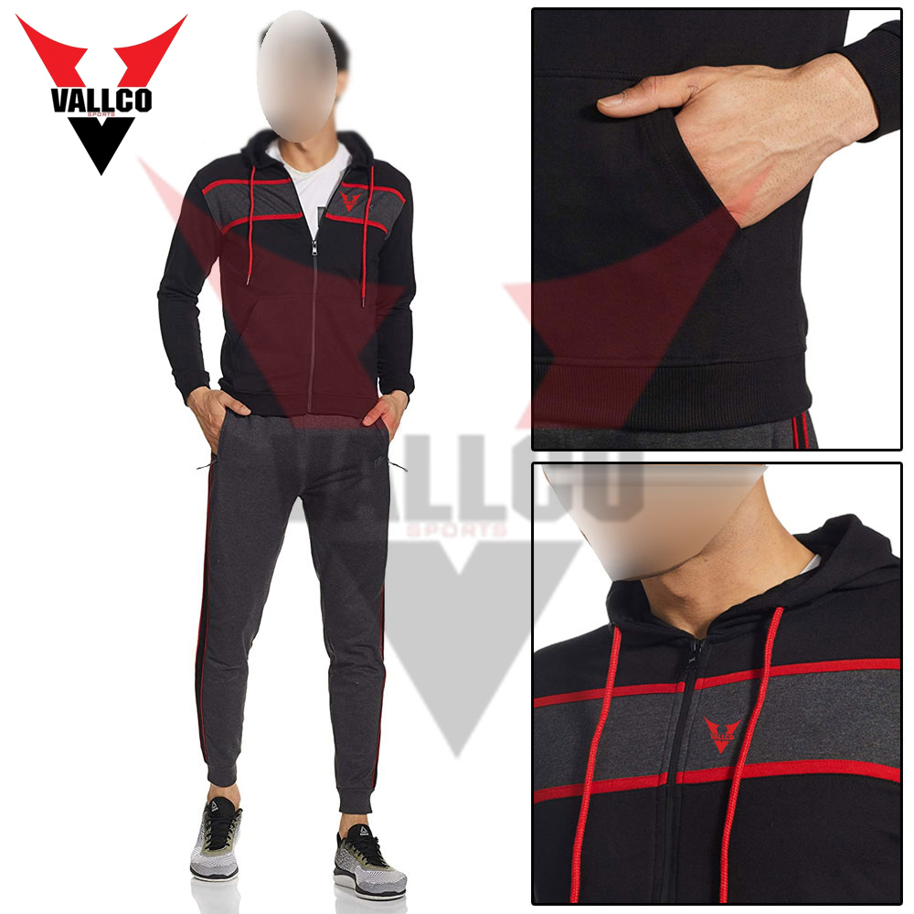 Full Zipper Highest Quality Black Red Color Good Selling Make Your Own Men Wear Tracksuits - view 11