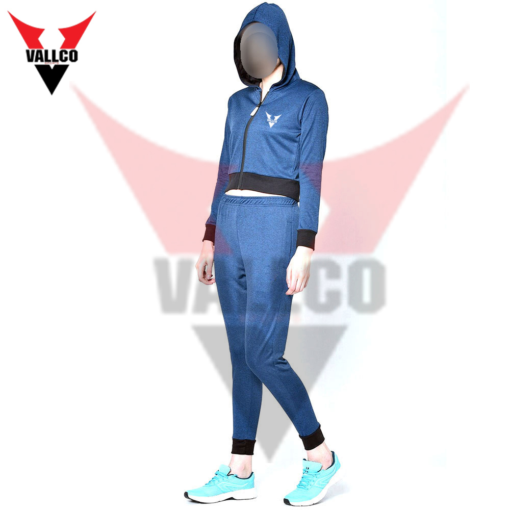 Zipper Style Blue Black 2 Piece Plus Size  Fitness Gym Wear Workout Clothing For Women Tracksuit - view 9