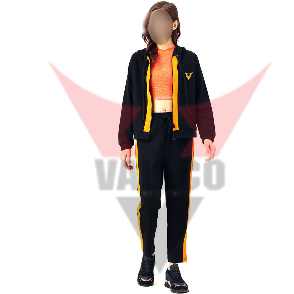 Hot Selling Women Black Yellow Tracksuit Set Best Quality Adjustable Size Women Tracksuit