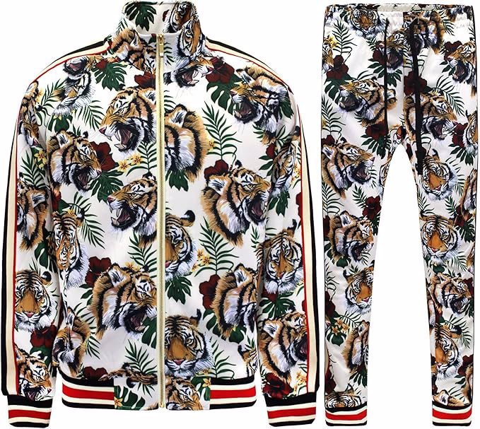 Men's Tiger Pattern Tracksuit Sets