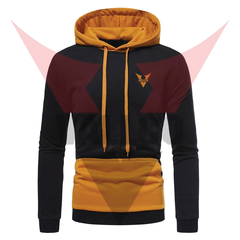 Plus Size Good Selling Cotton Fleece Material Highest Quality Causal Adult Wear Black Golden Hoodies