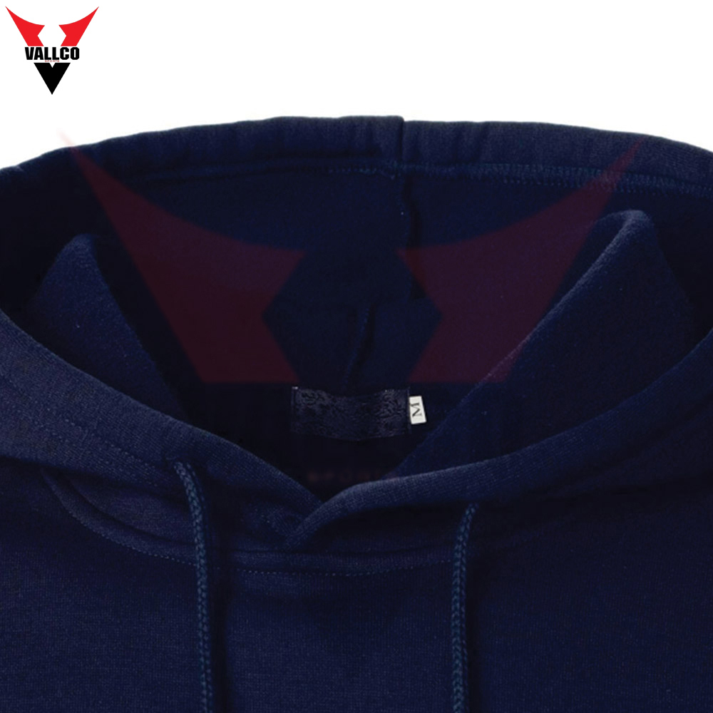 Blue White Contrast Color Soft Touch Fabric Highest Quality Street Wear Solid Pattern Hoodies  - view 5