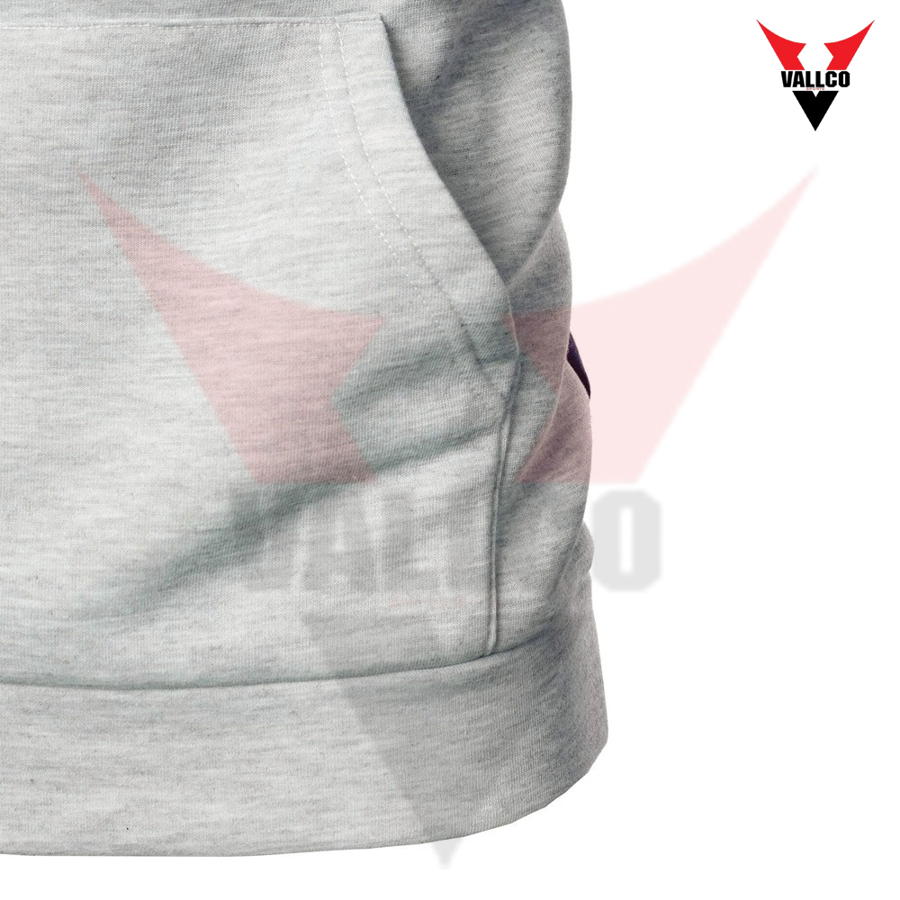 Blue White Contrast Color Soft Touch Fabric Highest Quality Street Wear Solid Pattern Hoodies  - view 6
