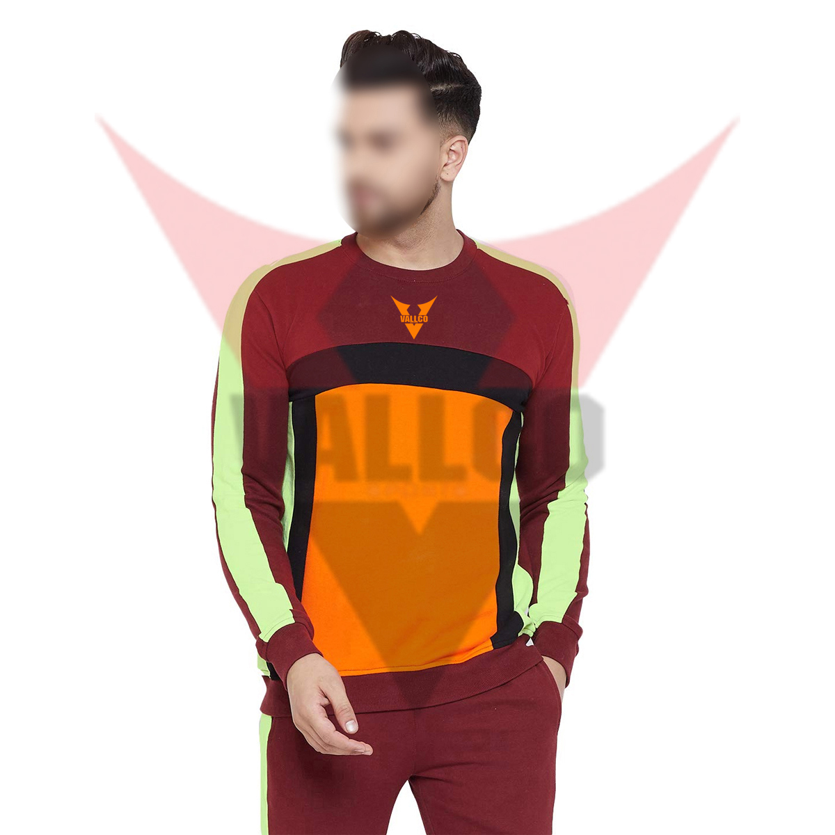 Good Selling Customized Logo Print Men Fashion Wear Color Block New Stylish Sweatshirts