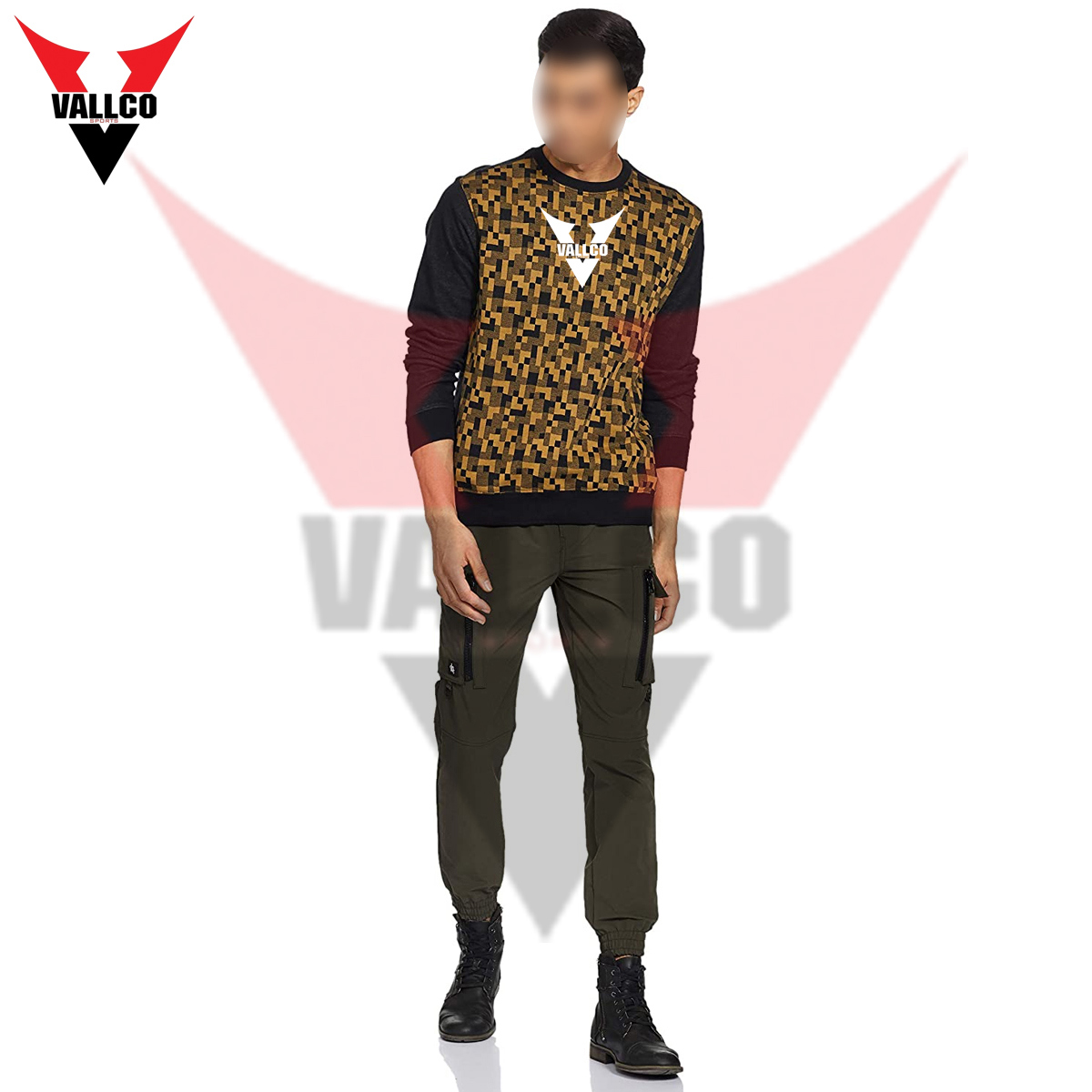 Black Golden Color Hot Sale Full Sleeves Premium Quality Comfortable Men Outer Wear Men Sweatshirts - view 4