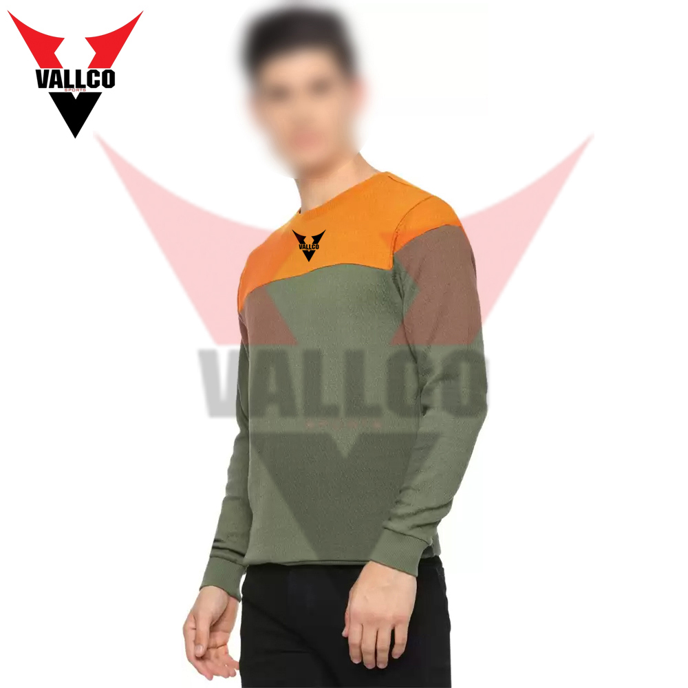 Orange Black Color Comfortable New Arrival Good Selling Plain Best Style Men Wear Sweatshirts  - view 3