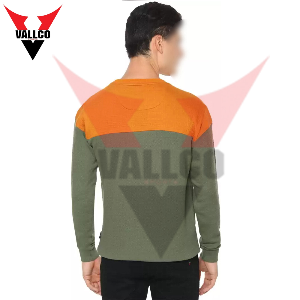 Orange Black Color Comfortable New Arrival Good Selling Plain Best Style Men Wear Sweatshirts  - view 9