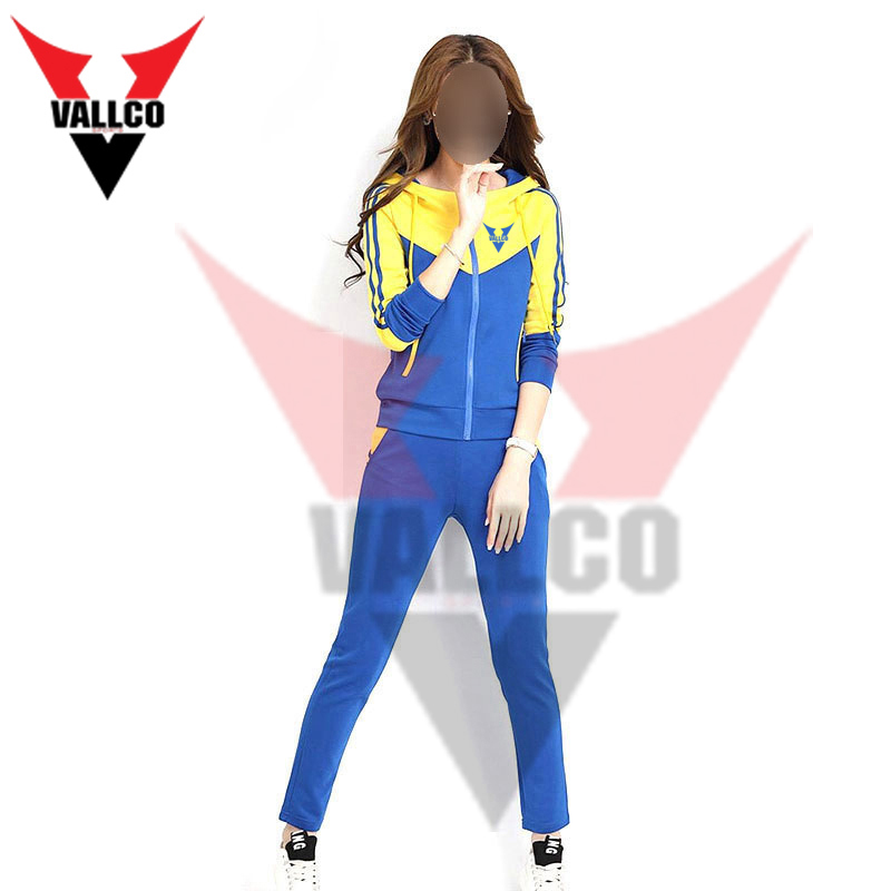 With Hood Blue Yellow High Quality 2 Piece Tracksuit Sets In Reasonable Price Women Tracksuit - view 3