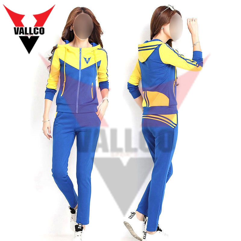 With Hood Blue Yellow High Quality 2 Piece Tracksuit Sets In Reasonable Price Women Tracksuit - view 5