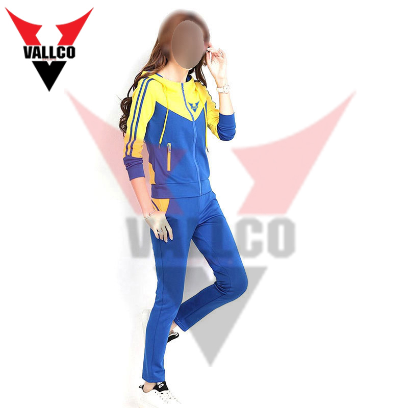 With Hood Blue Yellow High Quality 2 Piece Tracksuit Sets In Reasonable Price Women Tracksuit - view 8